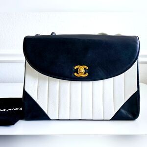 Chanel Black & White Mademoiselle Flap Bag
